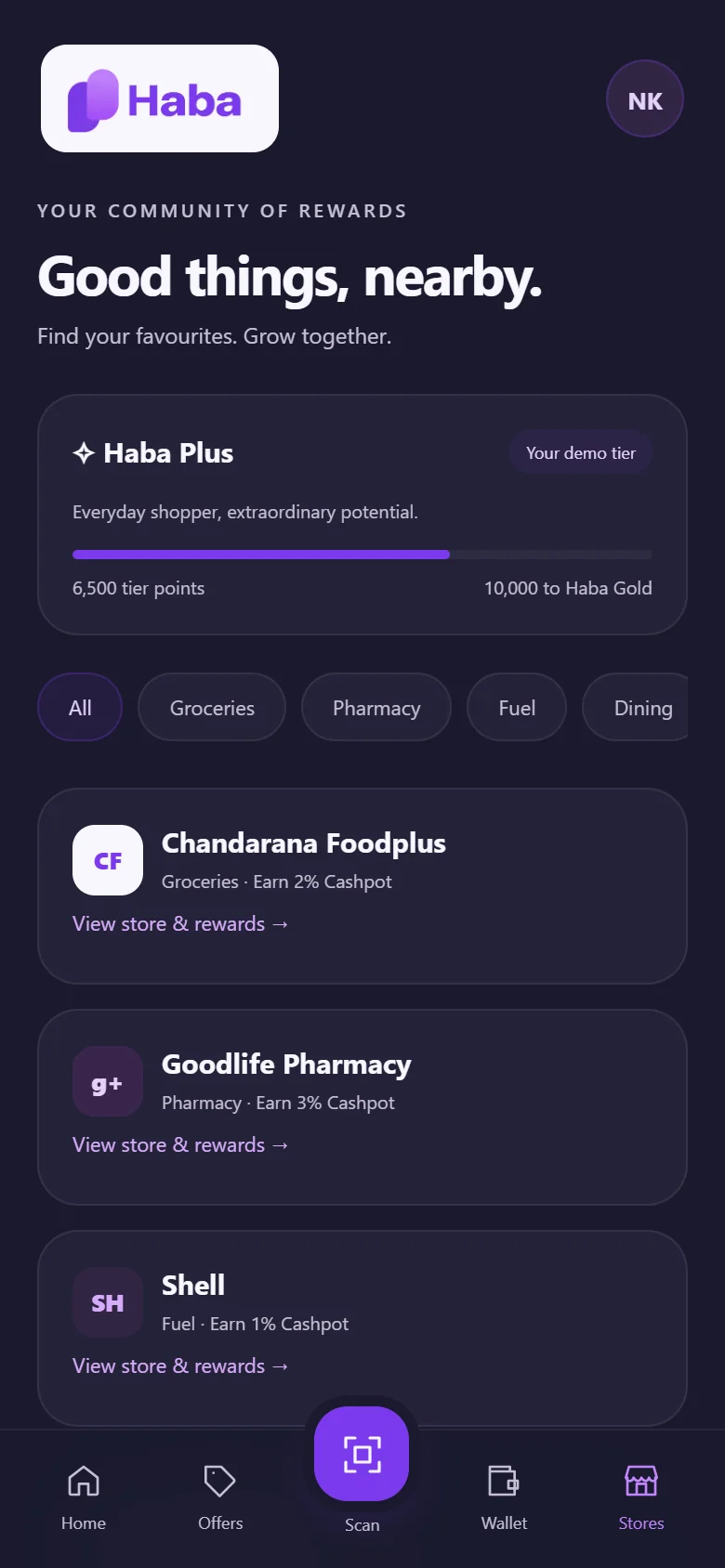 Haba app stores and Chama rewards preview